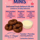 Breakfast Box 6 Mini Bagels 4 Twister Bagels and Whipped Cream Cheese