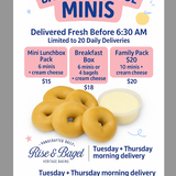 Breakfast Box 6 Mini Bagels 4 Twister Bagels and Whipped Cream Cheese