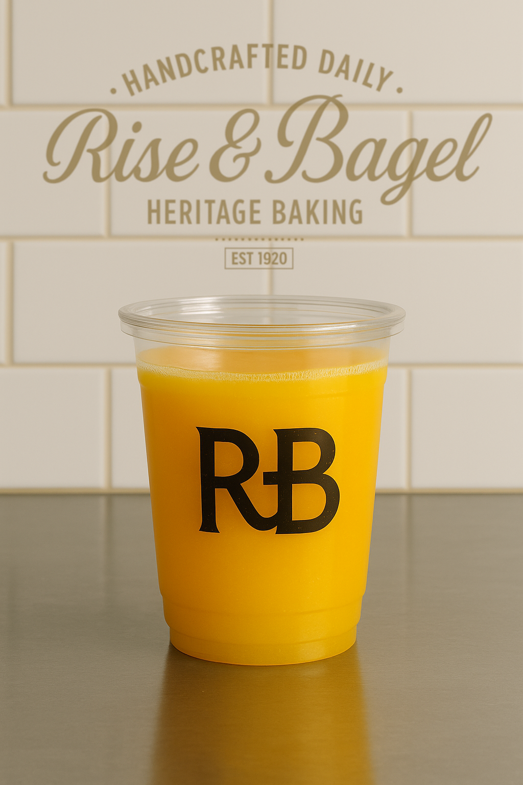 Fresh-squeezed orange juice from Rise & Bagel — 100% citrus juice made in small batches